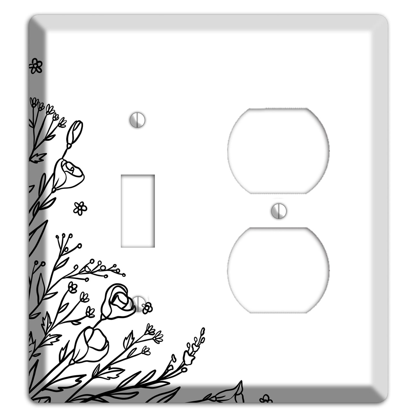 Hand-Drawn Floral 35 Toggle / Duplex Wallplate