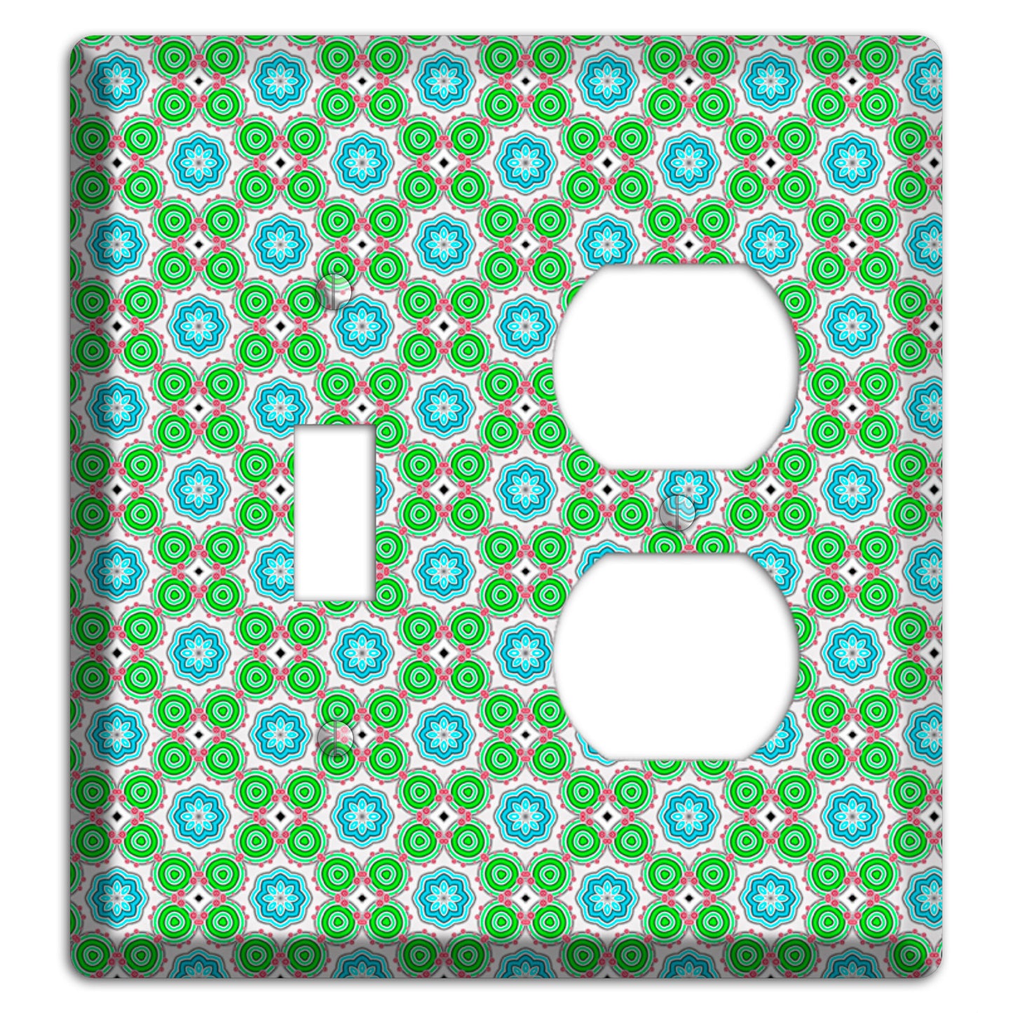 Green and Blue Foulard Toggle / Duplex Wallplate