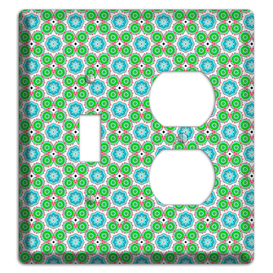 Green and Blue Foulard Toggle / Duplex Wallplate