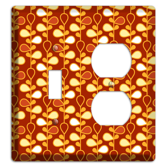 Red with Orange and Yellow Drop and Vine Toggle / Duplex Wallplate