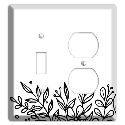 Hand-Drawn Floral 11 Toggle / Duplex Wallplate