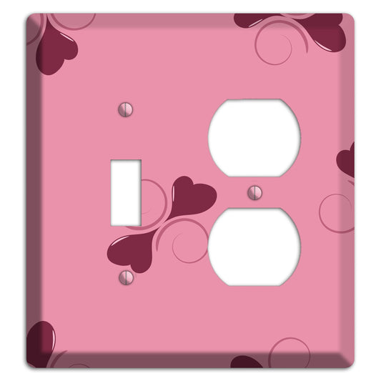 Pink with Hearts Toggle / Duplex Wallplate