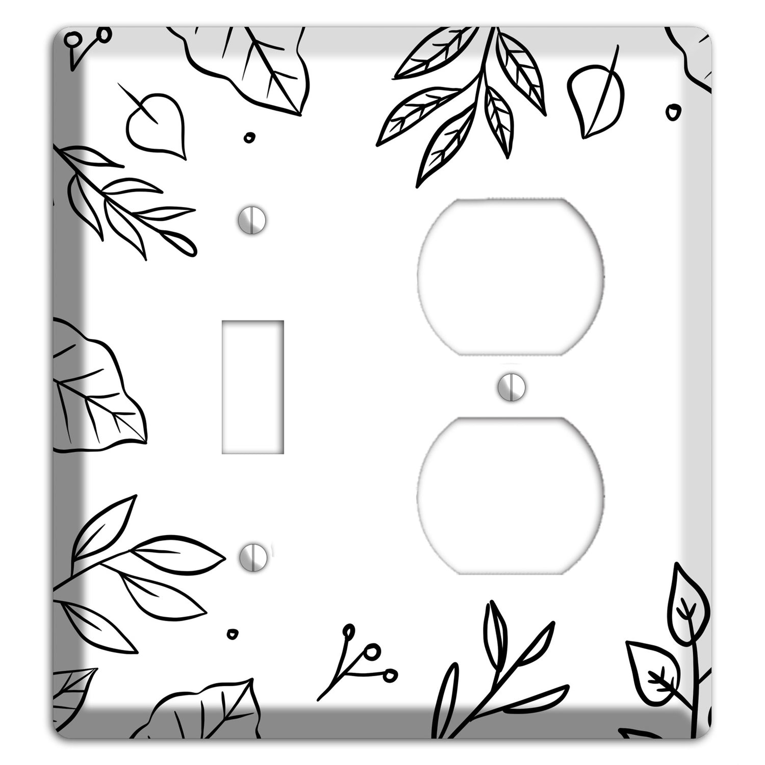 Hand-Drawn Floral 33 Toggle / Duplex Wallplate