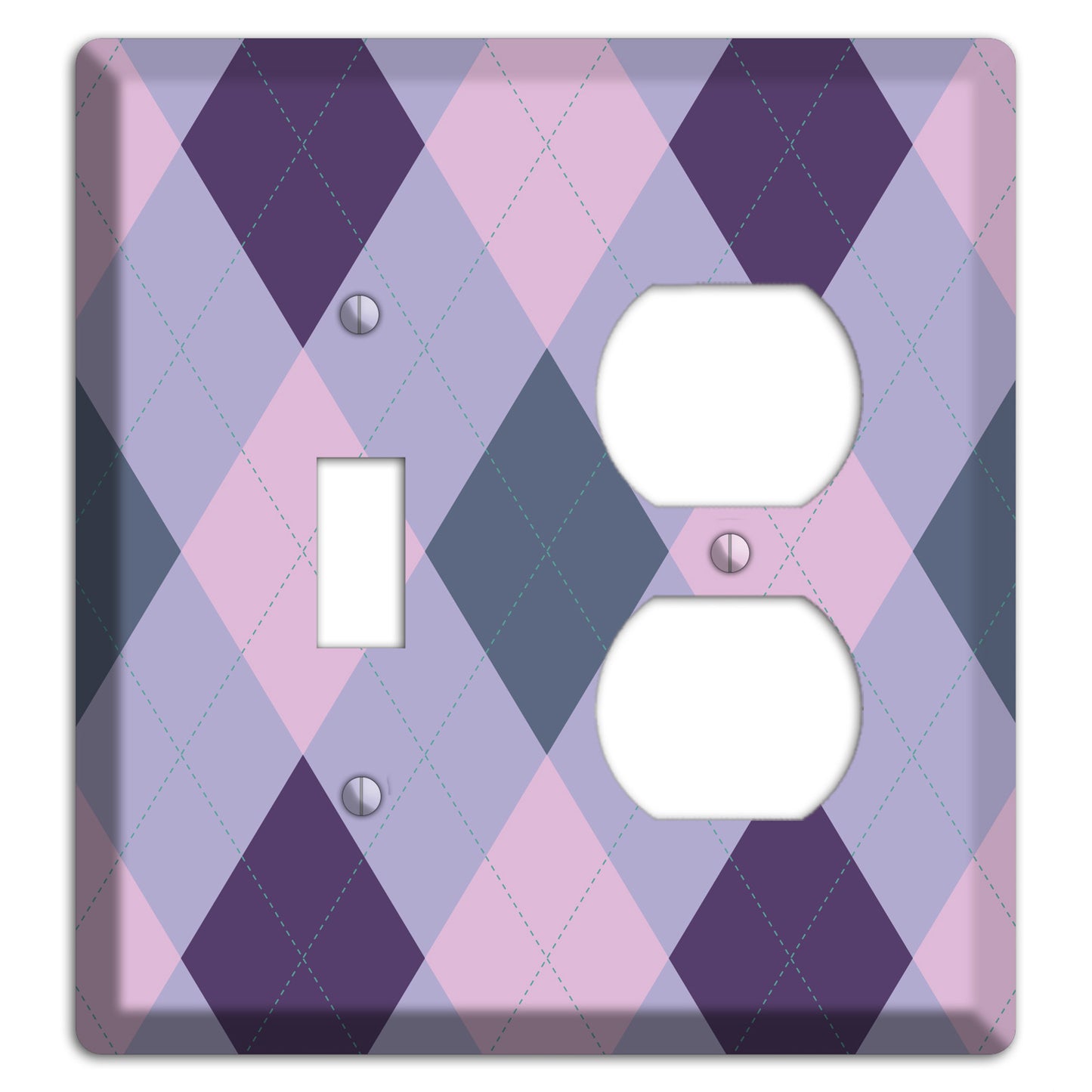 Lilac Argyle Toggle / Duplex Wallplate