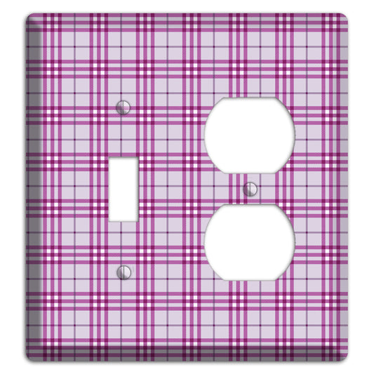 Purple Plaid Toggle / Duplex Wallplate