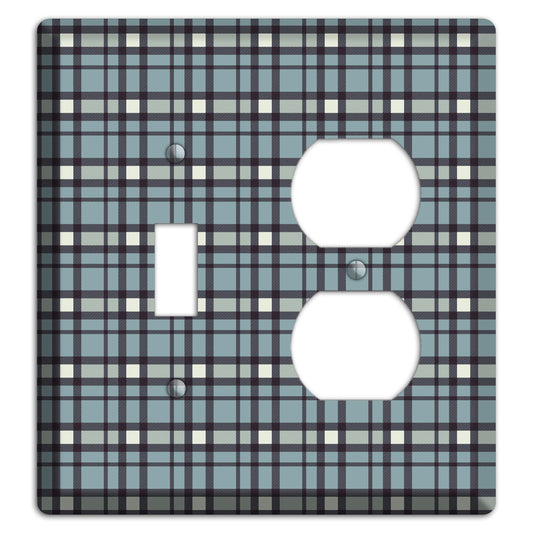 Dusty Blue Plaid Toggle / Duplex Wallplate