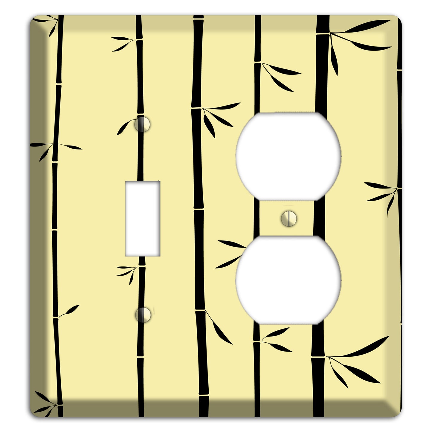 Yellow and Black Bamboo Toggle / Duplex Wallplate