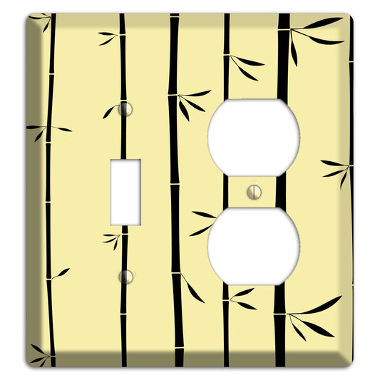 Yellow and Black Bamboo Toggle / Duplex Wallplate