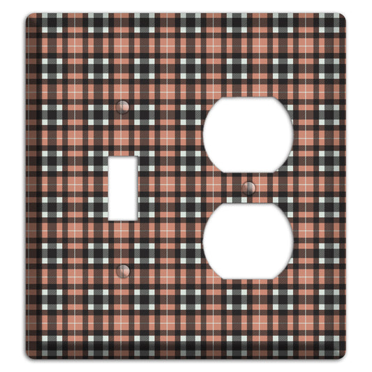 Light Brown Plaid Toggle / Duplex Wallplate