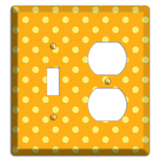 Orange and Yellow Polka Dot Toggle / Duplex Wallplate