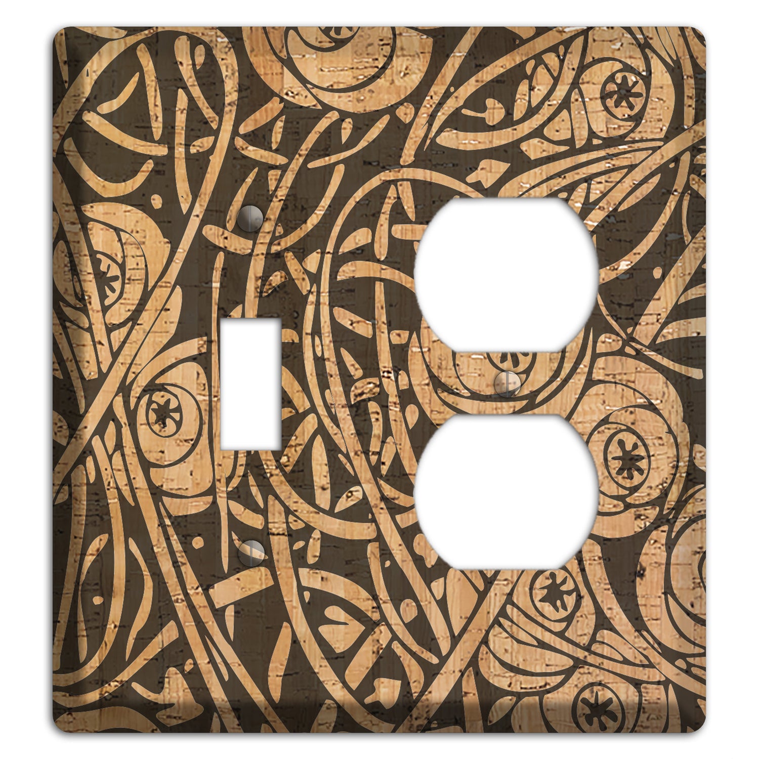 Deco Floral Cork Toggle / Duplex Wallplate