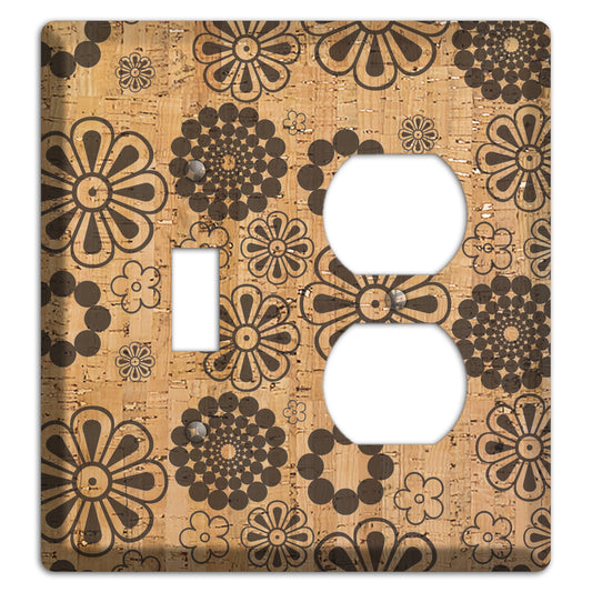 Retro Floral Cork Toggle / Duplex Wallplate