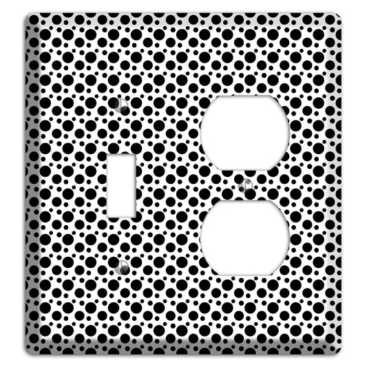 White with Black Small and Tiny Polka Dots Toggle / Duplex Wallplate