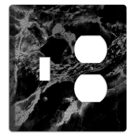 Black and Silver Marble Toggle / Duplex Wallplate