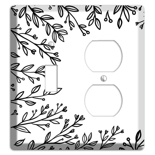 Hand-Drawn Floral 27 Toggle / Duplex Wallplate