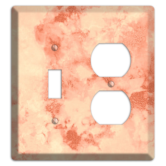 Apricot Peach Marble Toggle / Duplex Wallplate