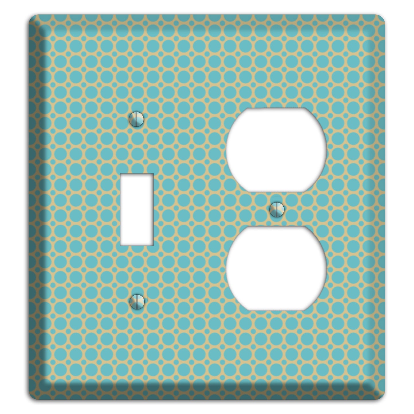 Dusty Blue Tiled Multi Small Dots Toggle / Duplex Wallplate