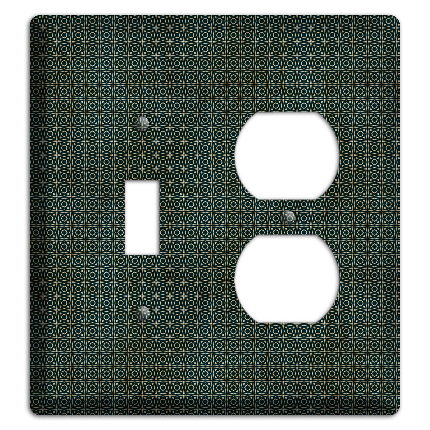 Dark Green Grunge Tiny Tiled Tapestry 4 Toggle / Duplex Wallplate