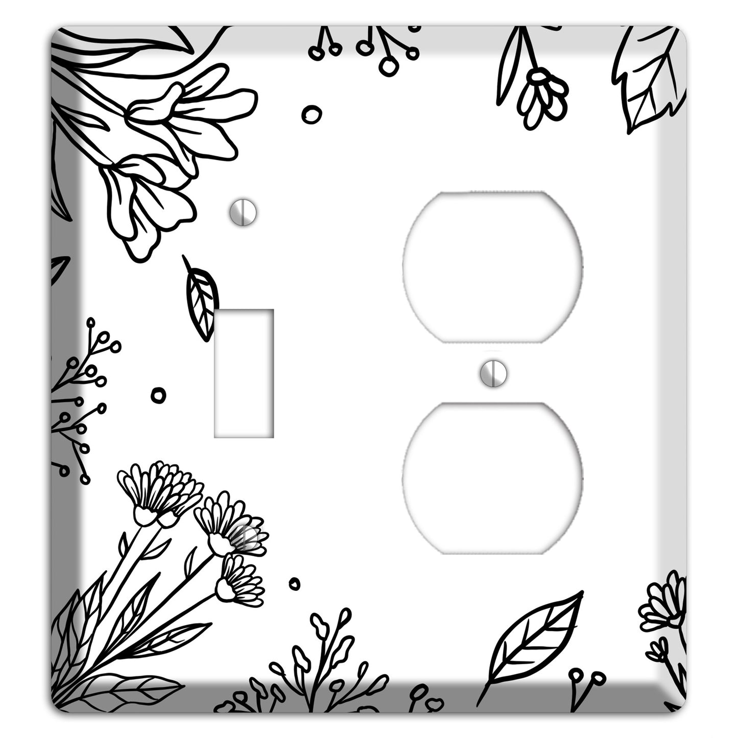 Hand-Drawn Floral 30 Toggle / Duplex Wallplate