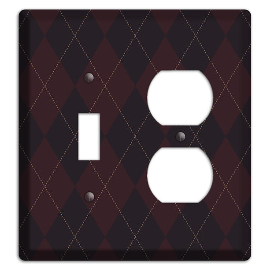 Black Argyle Toggle / Duplex Wallplate