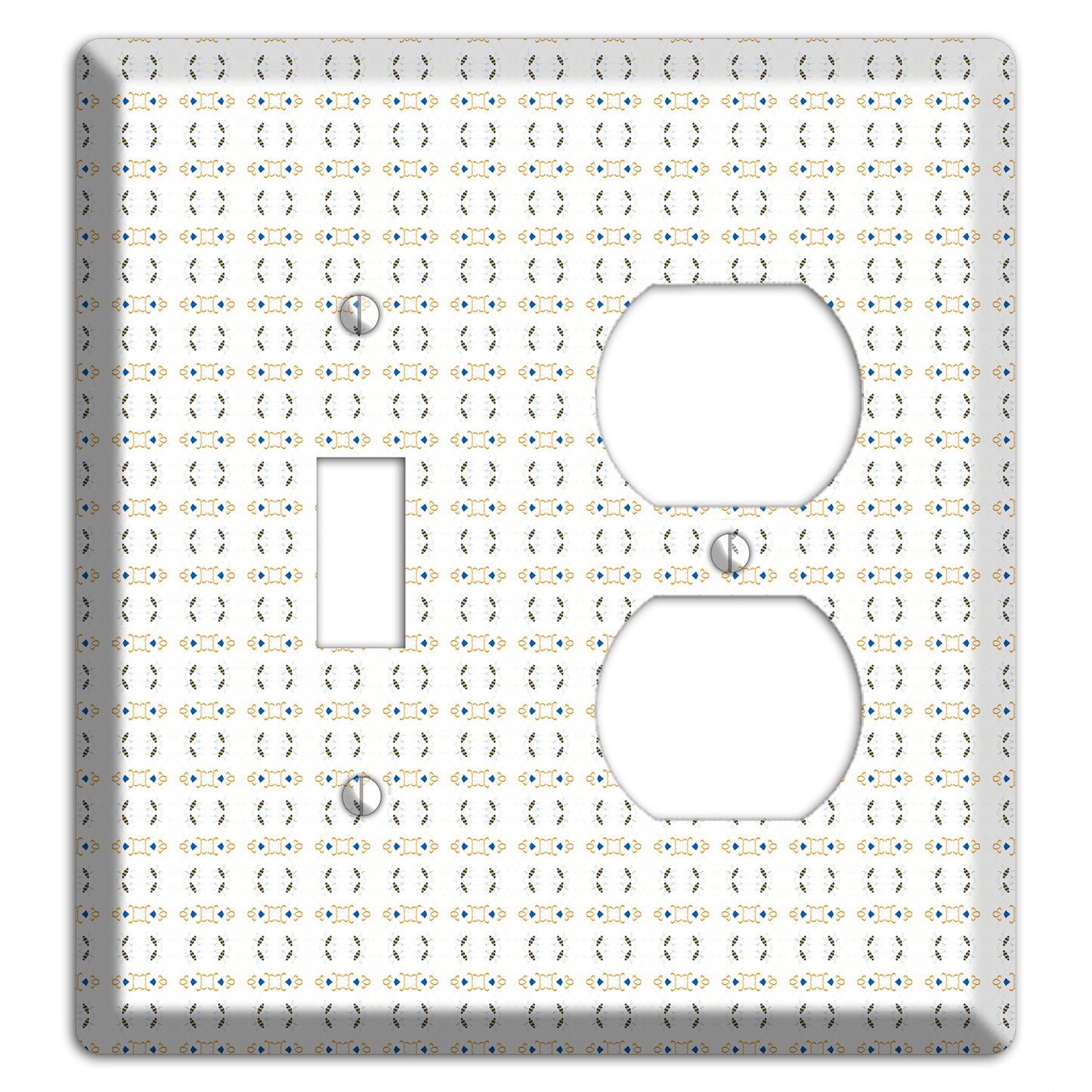 White with Grey and Olive Simple Geometric Toggle / Duplex Wallplate