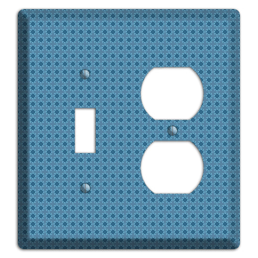 Multi Blue Tiled Foulard Toggle / Duplex Wallplate