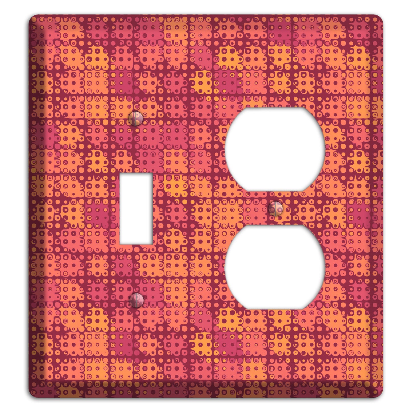 Coral Grunge Squares Toggle / Duplex Wallplate