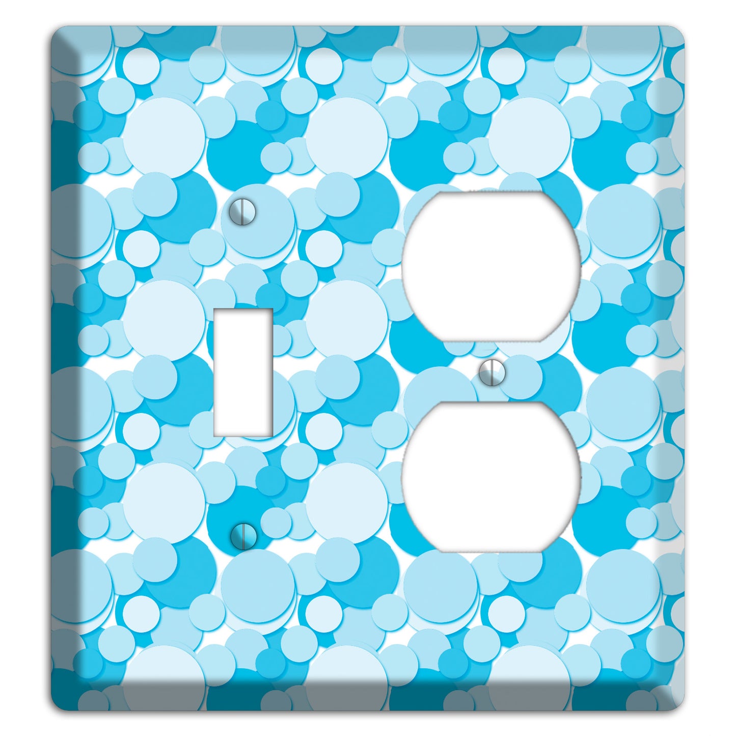 Multi Blue Bubble Dots Toggle / Duplex Wallplate