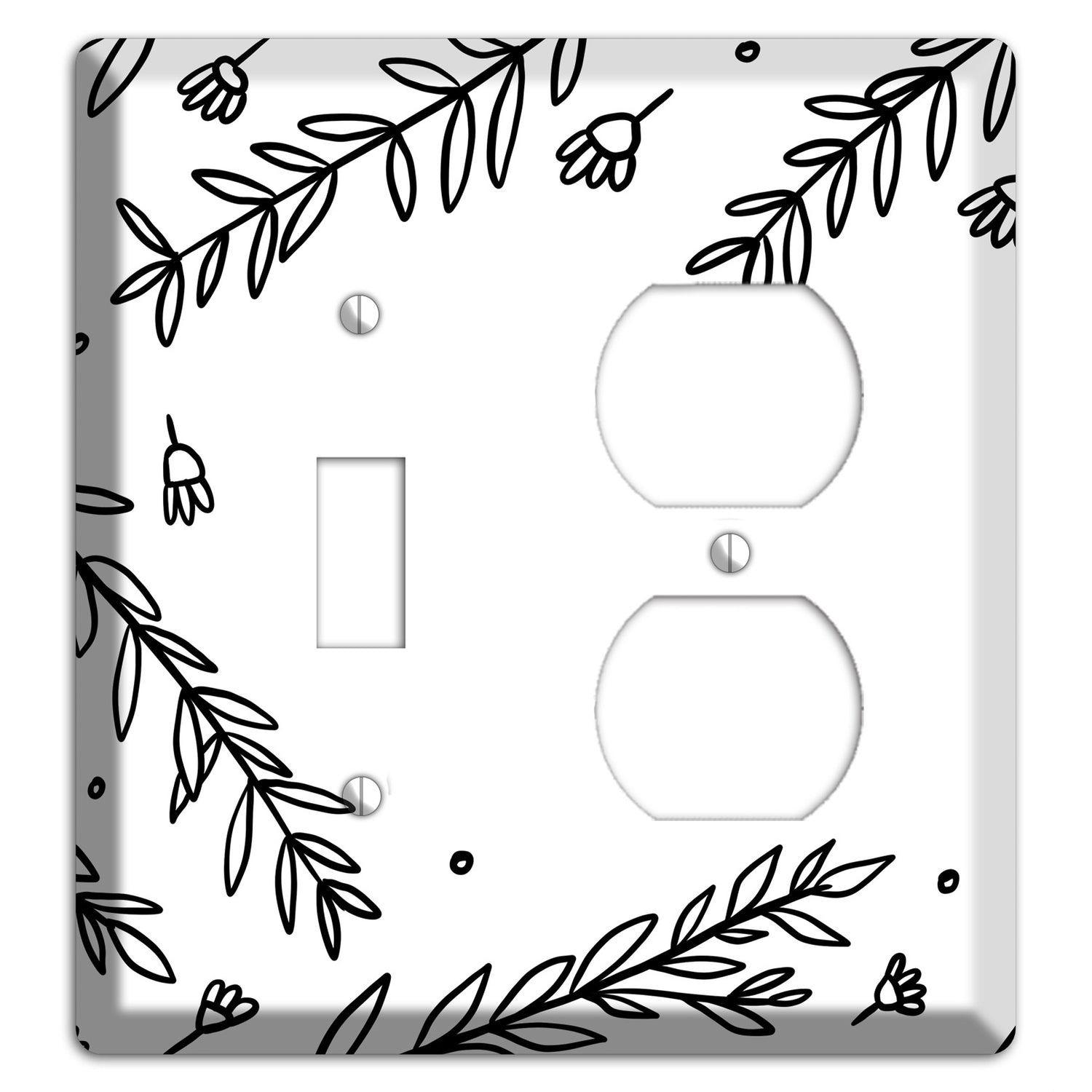 Hand-Drawn Floral 37 Toggle / Duplex Wallplate