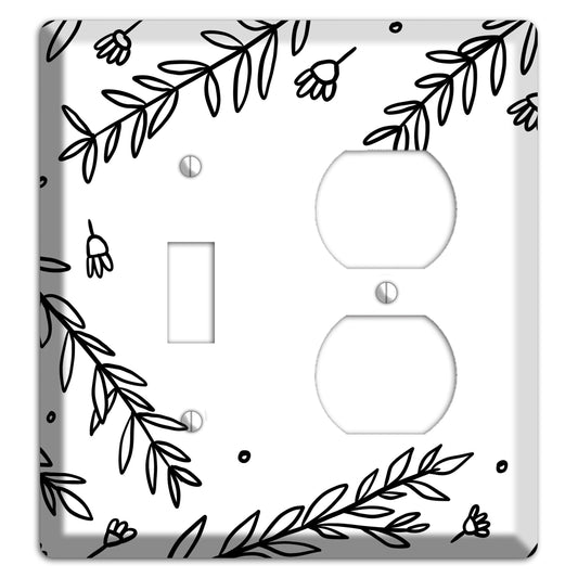 Hand-Drawn Floral 37 Toggle / Duplex Wallplate