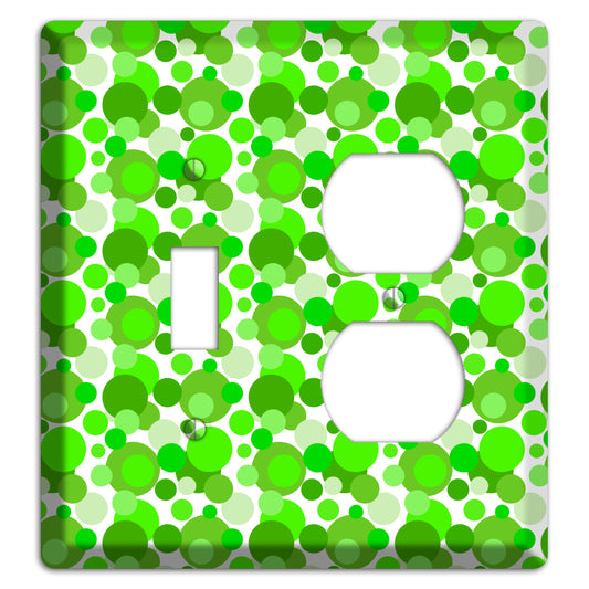 Multi Green Bubble Dots Toggle / Duplex Wallplate