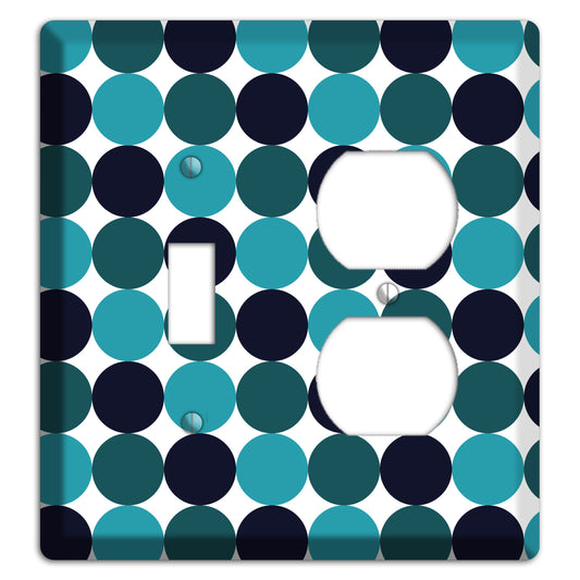 Multi Aqua Tiled Dots Toggle / Duplex Wallplate