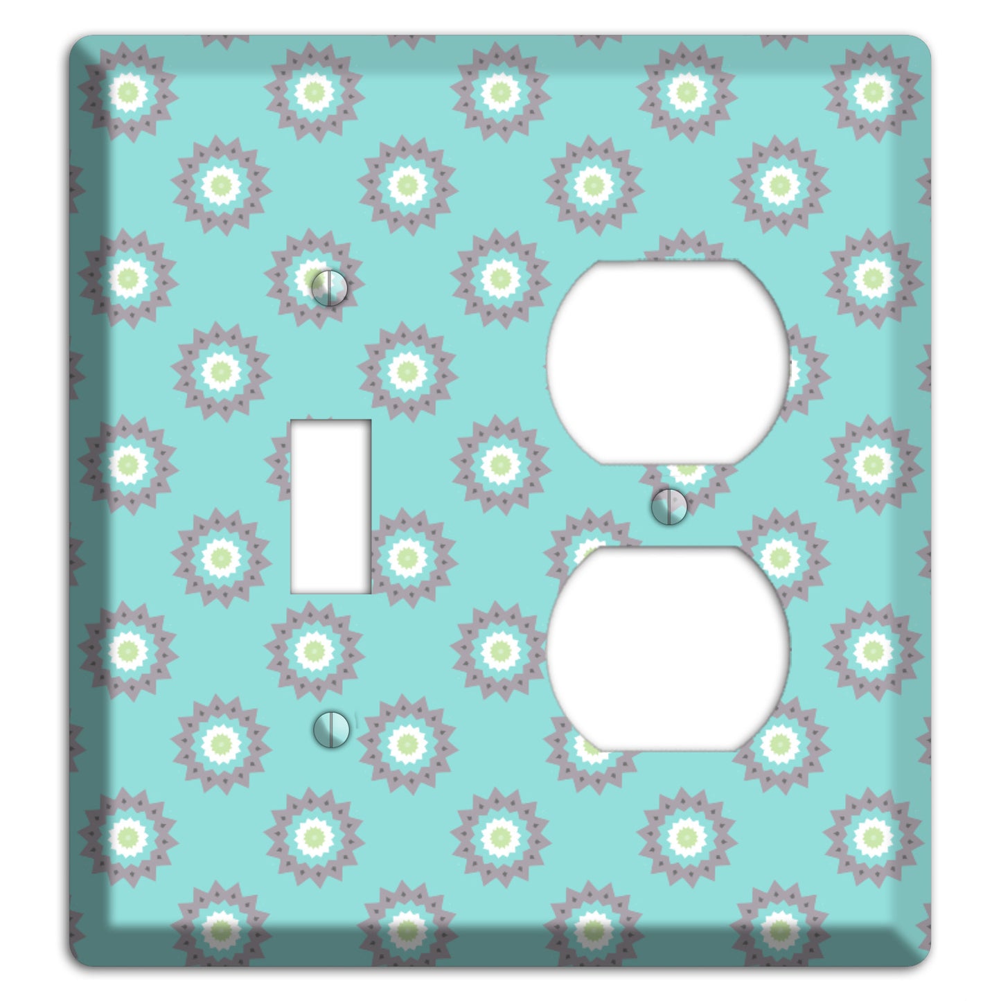 Turquoise with Suzani Dots Toggle / Duplex Wallplate