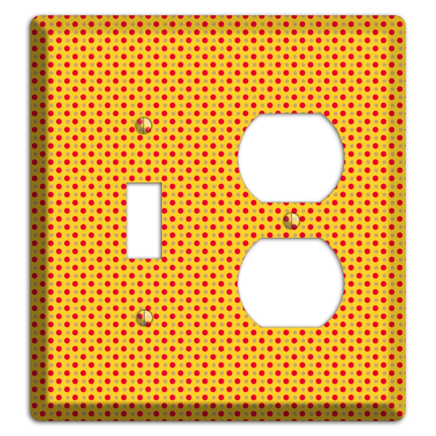 Orange with Maroon Tiny Polka Dots Toggle / Duplex Wallplate