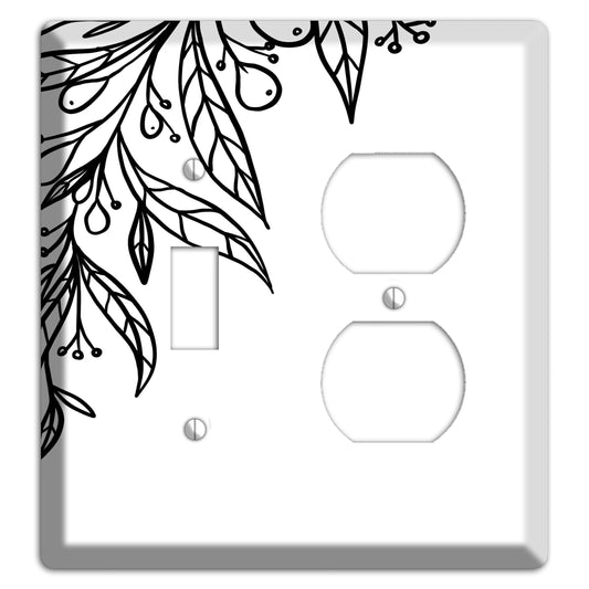 Hand-Drawn Floral 23 Toggle / Duplex Wallplate