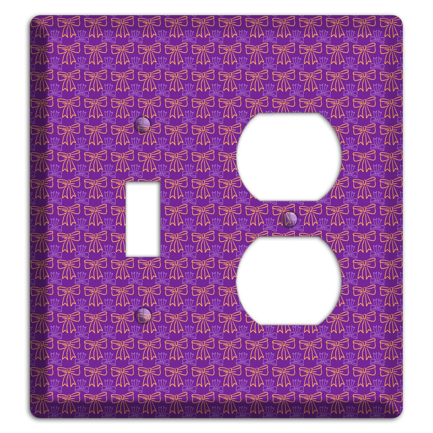 Purple with Pink Bows Toggle / Duplex Wallplate