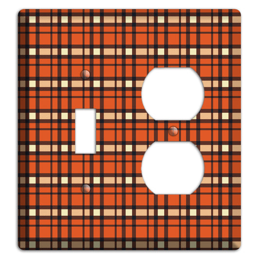 Orange Plaid Toggle / Duplex Wallplate