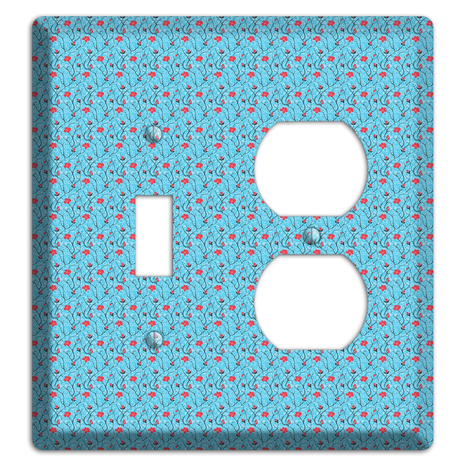 Light Blue Calico Toggle / Duplex Wallplate