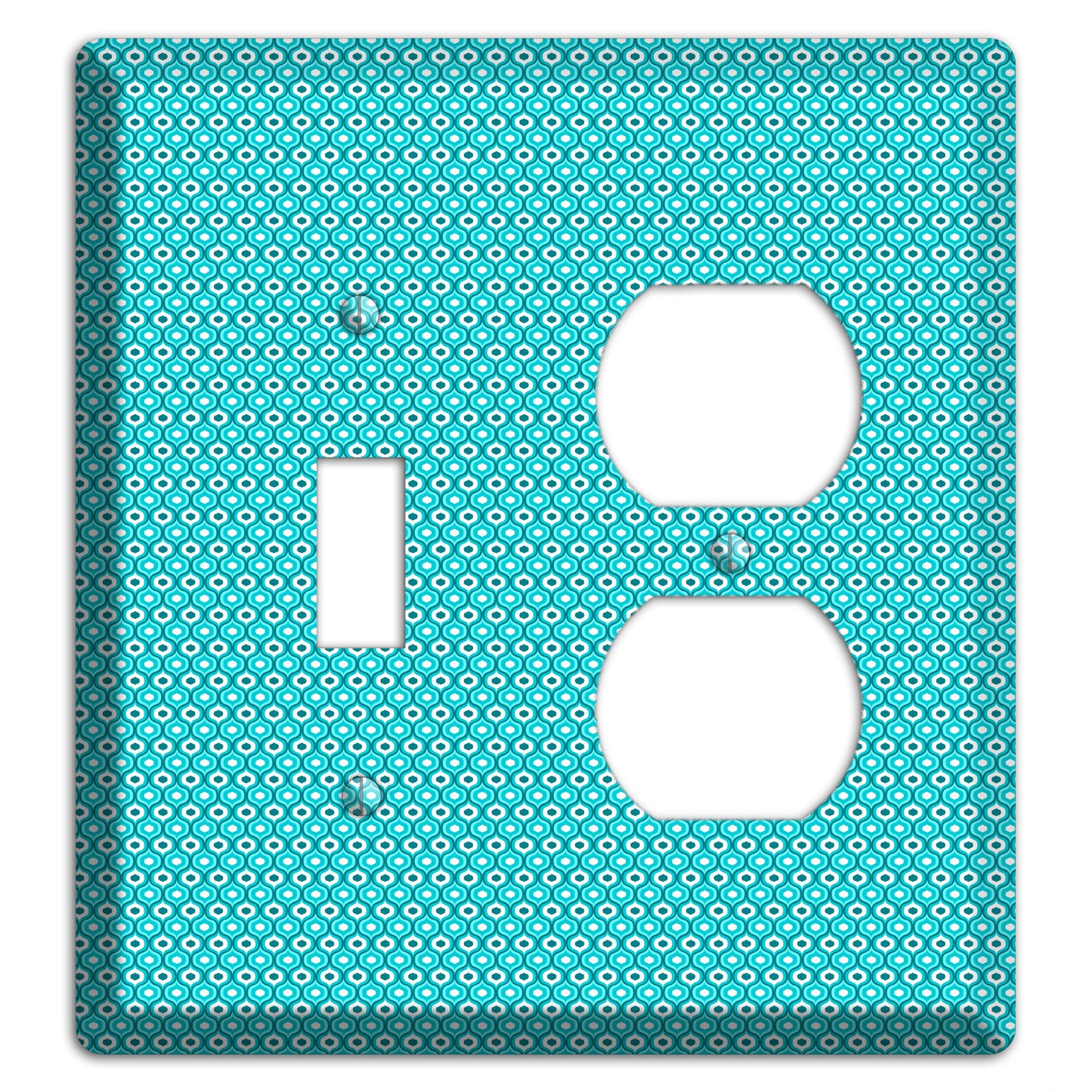 Turquoise Tiny Double Scallop Toggle / Duplex Wallplate