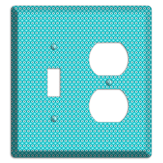 Turquoise Tiny Double Scallop Toggle / Duplex Wallplate