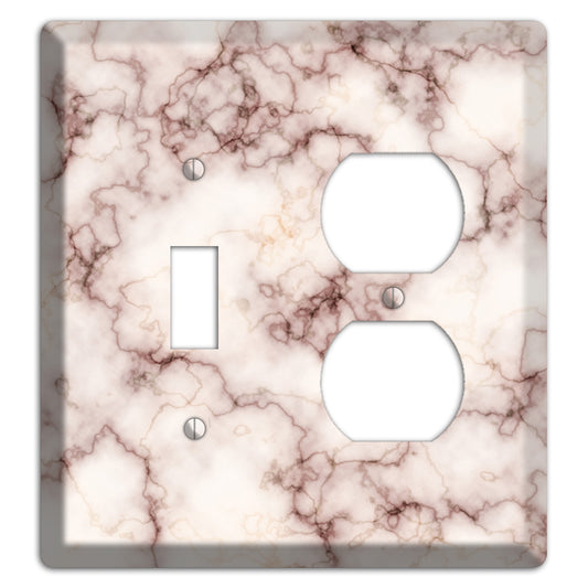 Burgundy Stained Marble Toggle / Duplex Wallplate