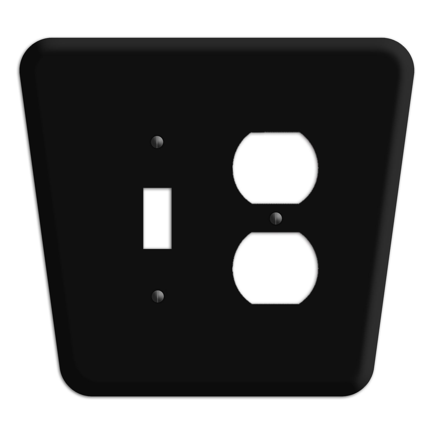 Matte Black Mid-Century Toggle / Duplex Wallplate