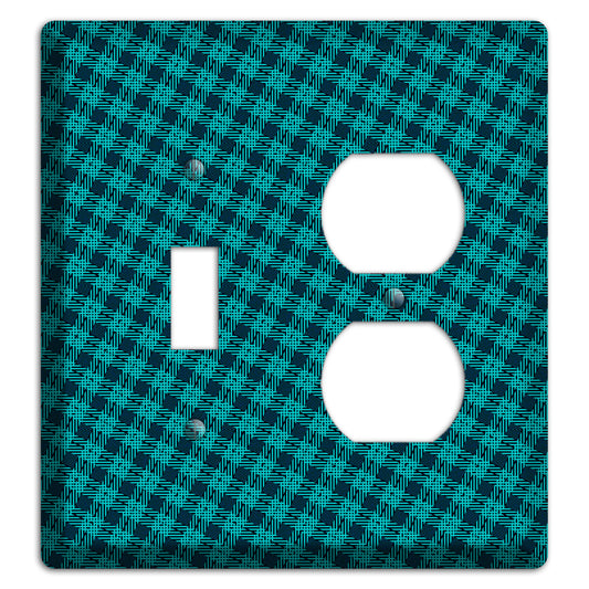 Turquoise Diamond Plaid Toggle / Duplex Wallplate