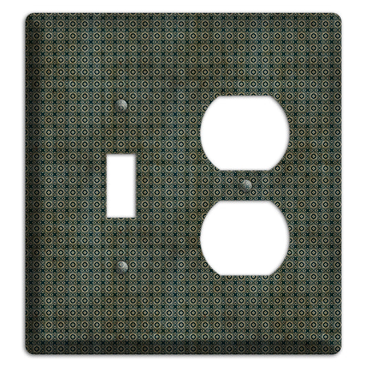 Dark Green Grunge Tiny Tiled Tapestry Toggle / Duplex Wallplate