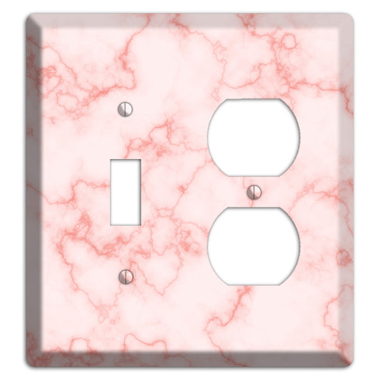 Pink Stained Marble Toggle / Duplex Wallplate