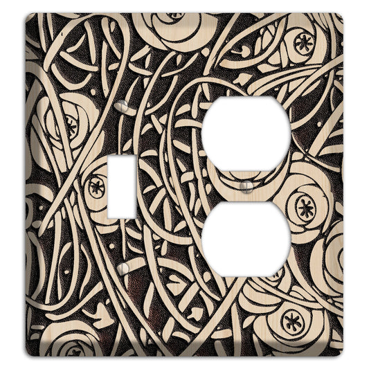 Deco Floral Wood Lasered Toggle / Duplex Wallplate