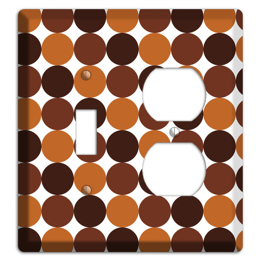 Multi Brown Tiled Dots Toggle / Duplex Wallplate