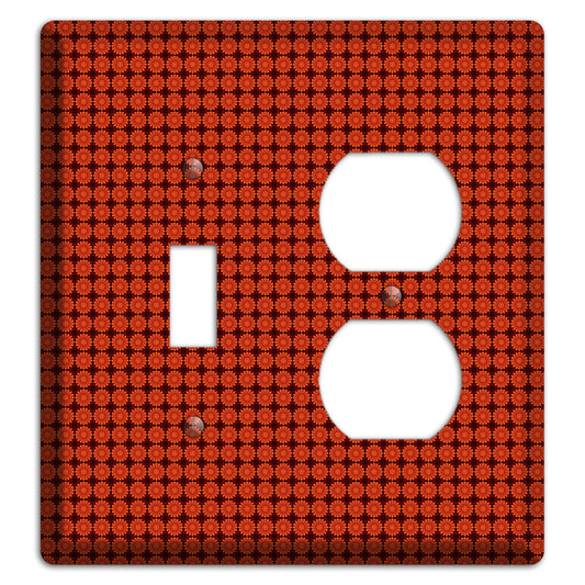 Maroon with Tiled Red Foulard Toggle / Duplex Wallplate