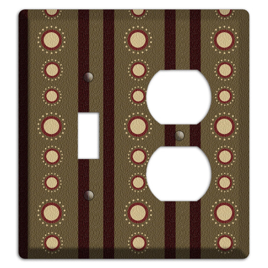 Multi Brown Suzani Toggle / Duplex Wallplate