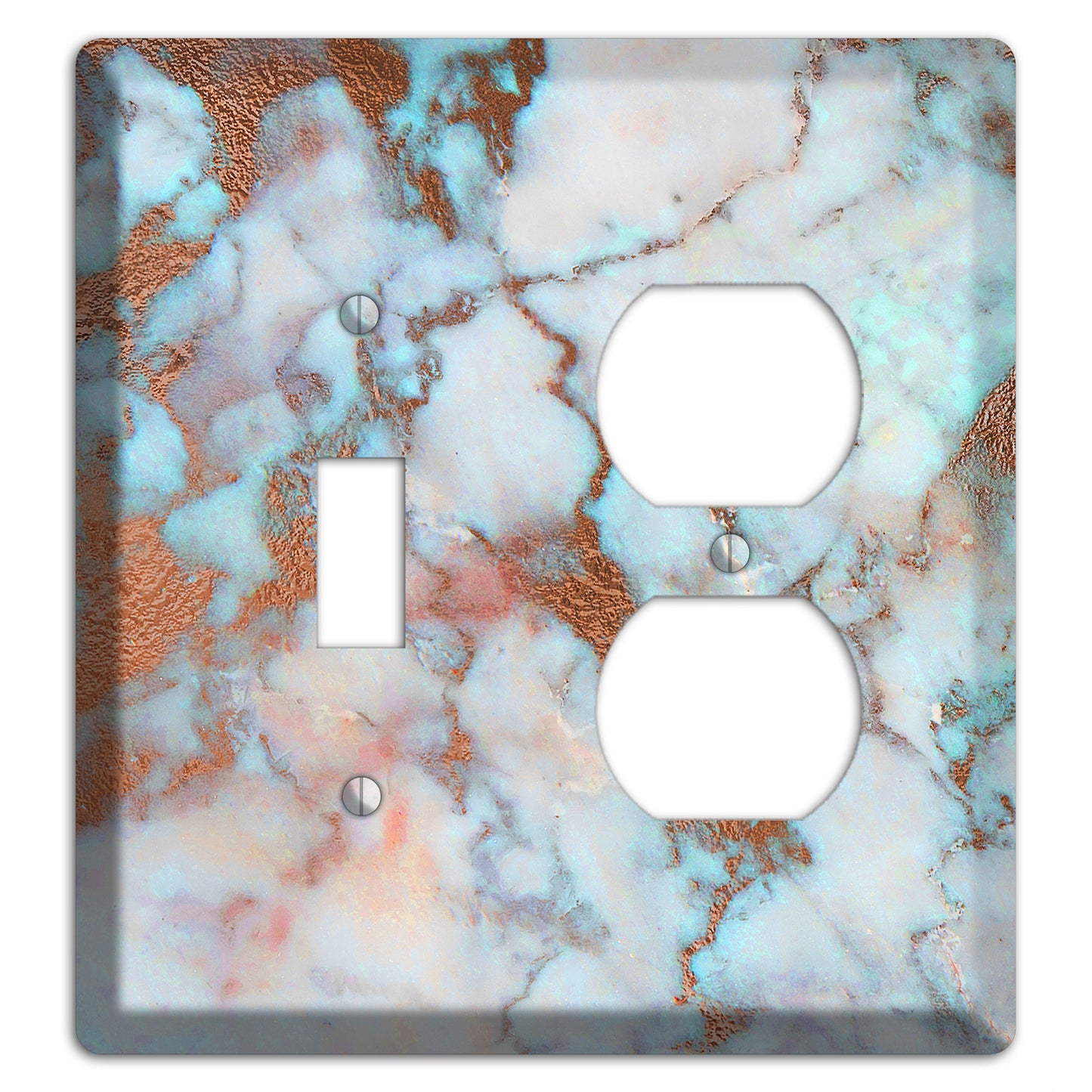 Regent St Blue Marble Toggle / Duplex Wallplate